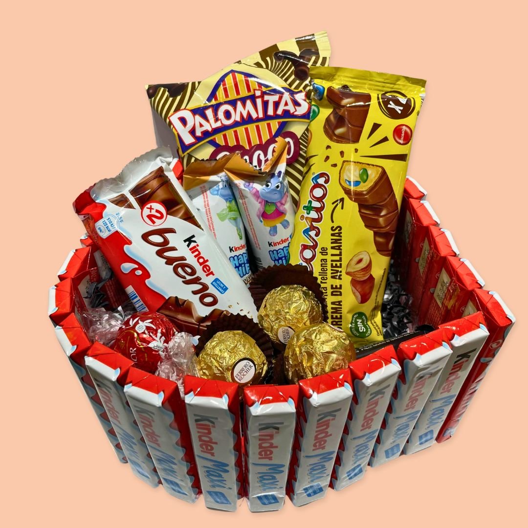 Tarta Corazón Chocolatinas - Mono Banano