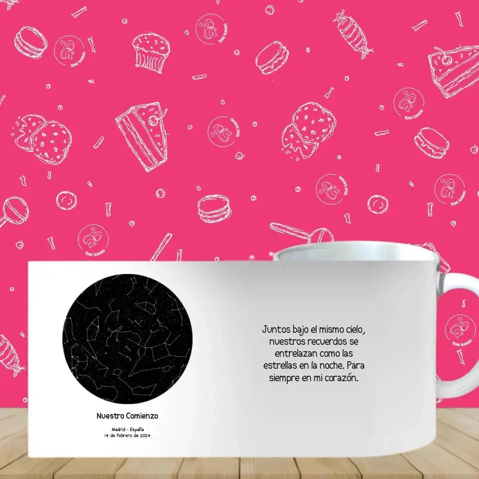 Taza personalizada con Constelaciones - Mono Banano