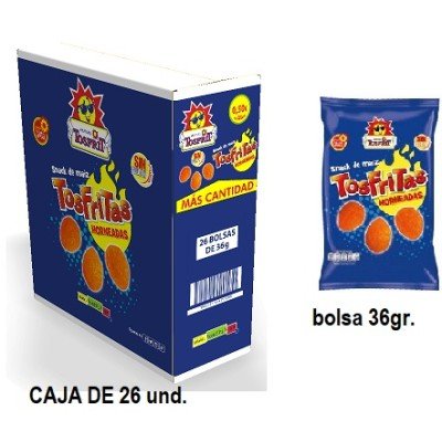 Tosfritas Horneadas sabor barbacoa Tosfrit caja 26 bolsas de 36 g | Mono Banano